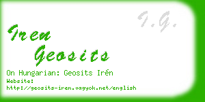 iren geosits business card